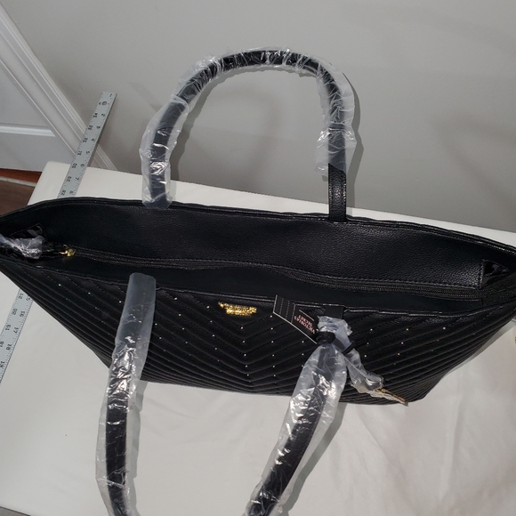 NWT Victoria's Secret Chevron Gold beaded tote - Picture 7 of 7